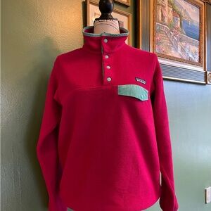 Patagonia fuchsia Fleece Pullover with Green Accents womens size Small